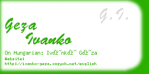 geza ivanko business card